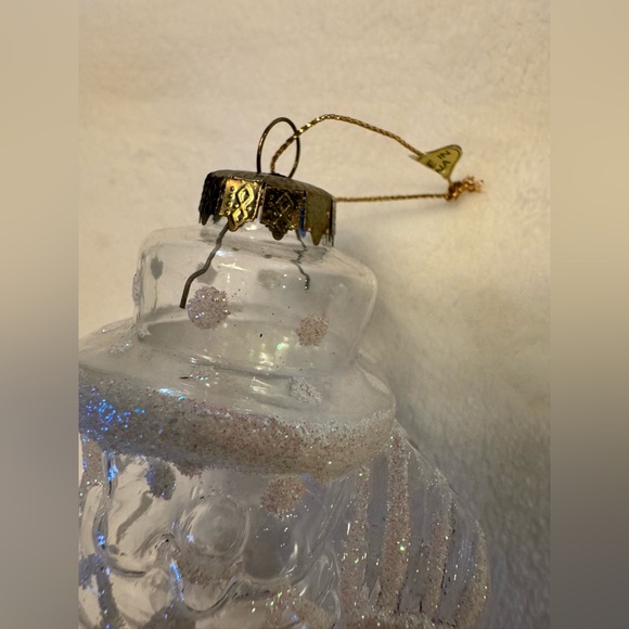 New Set Of 2 Rare Vintage Handblown Clear Glass Unique Christmas Tree Ornaments - Picture 11 of 14